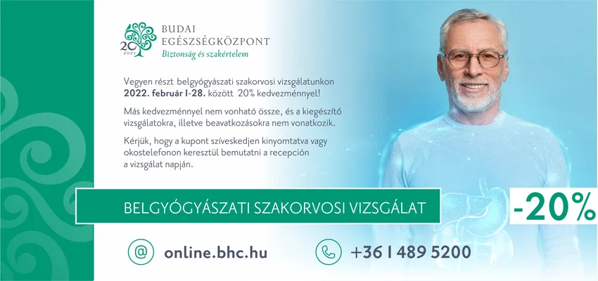 Kedvezményes belgyógyászati kivizsgálás 2022. februárban!