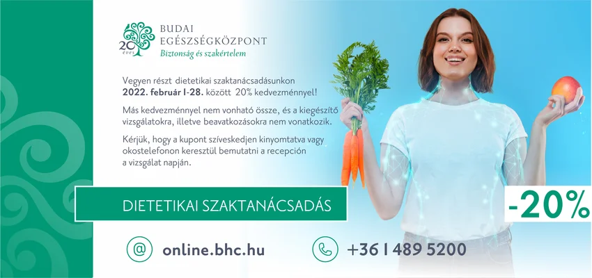 Kedvezményes dietetikai tanácsadás 2022. februárban!