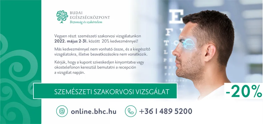 Májusban kedvezményes a szemészeti szakrendelés és a nagyrutin laborvizsgálat