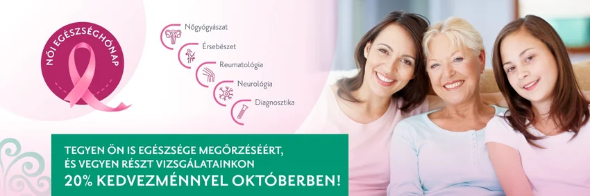 20% kedvezmény számos vizsgálatra hölgyeknek októberben a Budai Egészségközpontban
