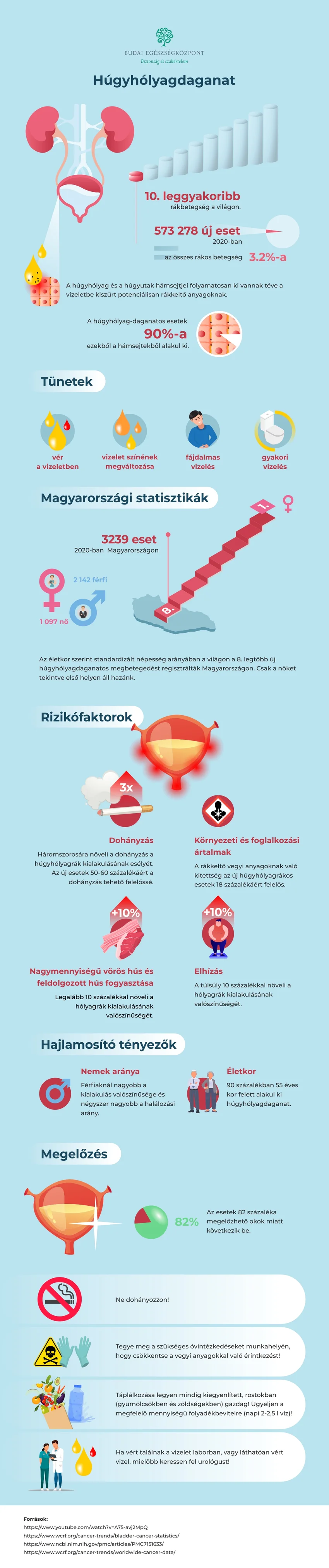 Hólyagdaganat infografika