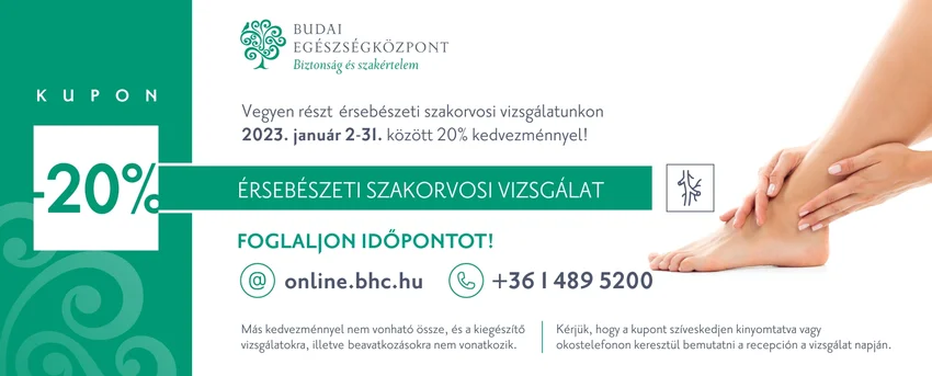 Érsebészeti szakorvosi vizsgálat - 20% kedvezmény a Budai Egészségközpontban