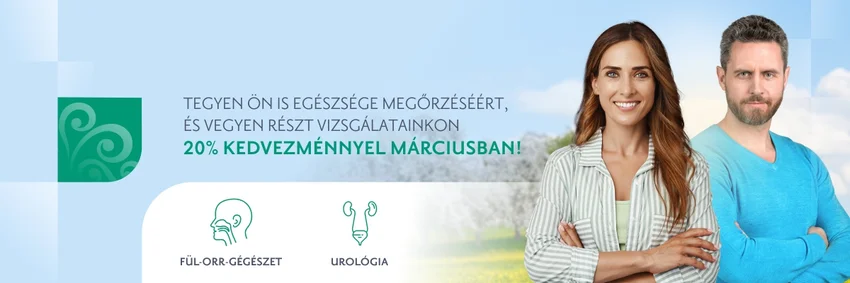 Urológiai és fül-orr-gégészeti vizsgálat 20% kedvezménnyel