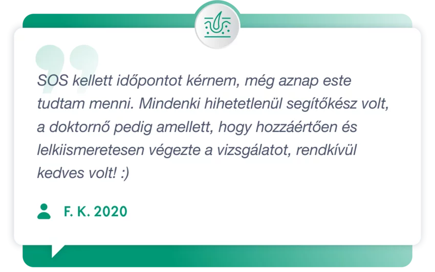 Páciens visszajelzés bőrgyógyászati szakrendelésünkről