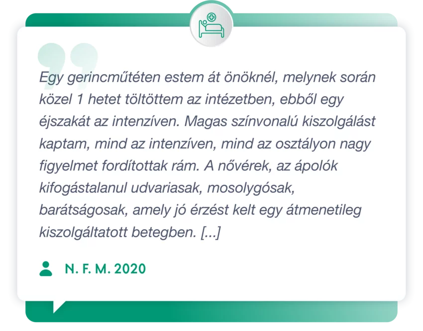 Páciens visszajelzés privát fekvőbeteg osztályunkról