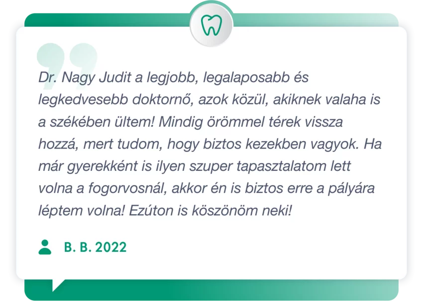 Páciens visszajelzés fogászati szakrendelésünkről