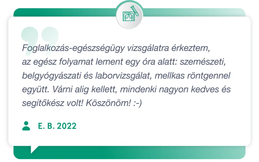 Páciens visszajelzés foglalkozás-egészségügyi szakrendelésünkről