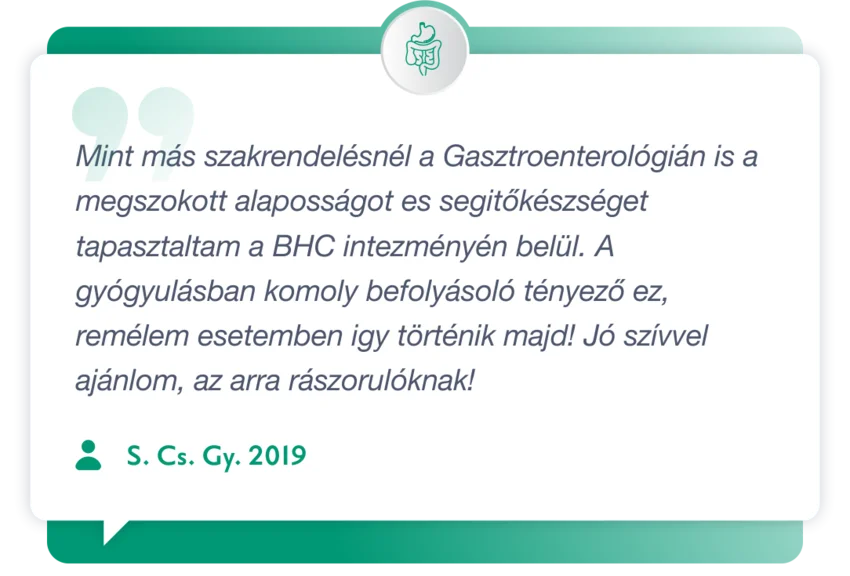 Páciens visszajelzés gasztroenterológiai szakrendelésünkről
