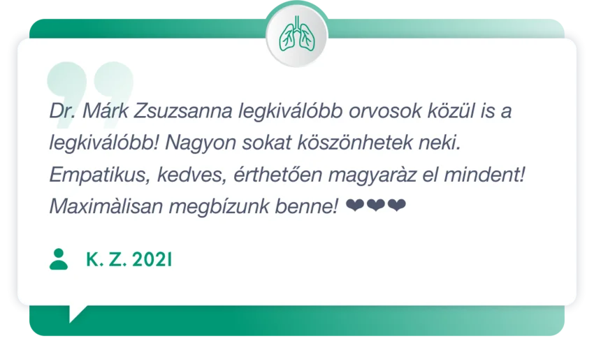 Páciens visszajelzés pulmonológiai szakrendelésünkről