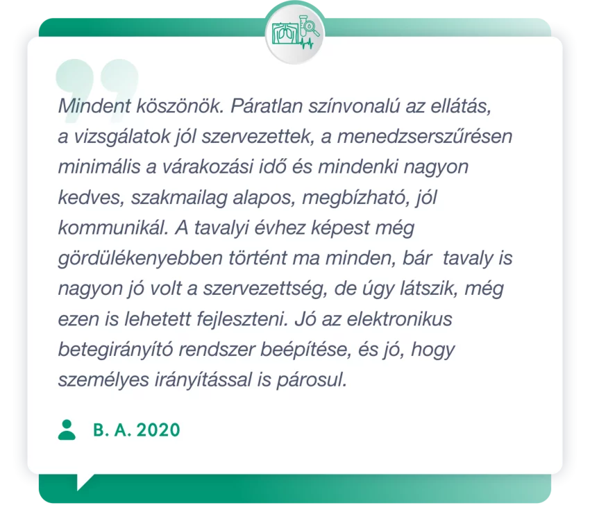 Páciens visszajelzés szűrővizsgálatunkról