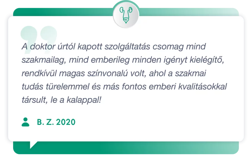 Páciens visszajelzés urológiai szakrendelésünkről