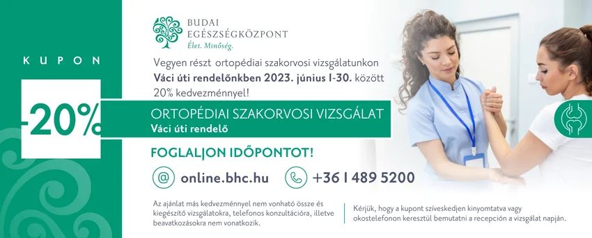 Ortopédiai szakorvosi vizsgálat 20% kedvezménnyel - Budai Egészségközpont