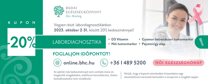 Labordiagnosztika 20% kedvezménnyel - Budai Egészségközpont