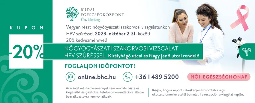Nőgyógyászati szakorvosi vizsgálat 20% kedvezménnyel - Budai Egészségközpont