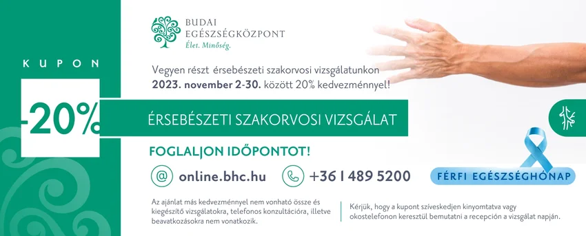 A november a férfi egészség hónapja - 20% kedvezmény számos vizsgálatra a Budai Egészségközpontban