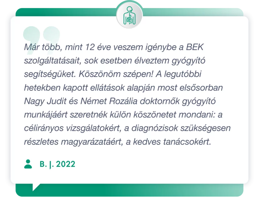 Páciens visszajelzés belgyógyászati szakrendelésünkről