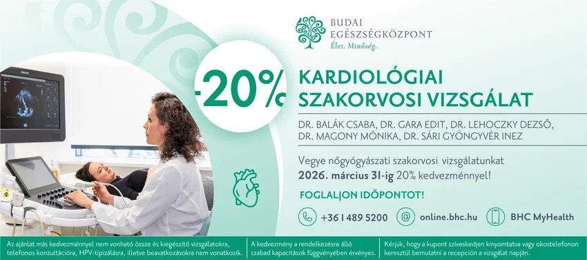 Kedvezményes kardiológiai szakorvosi vizsgálat