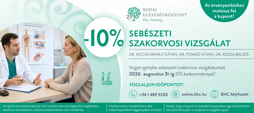 Augusztusi kedvezmények sebészeti és H2-kilégzés vizsgálatokra